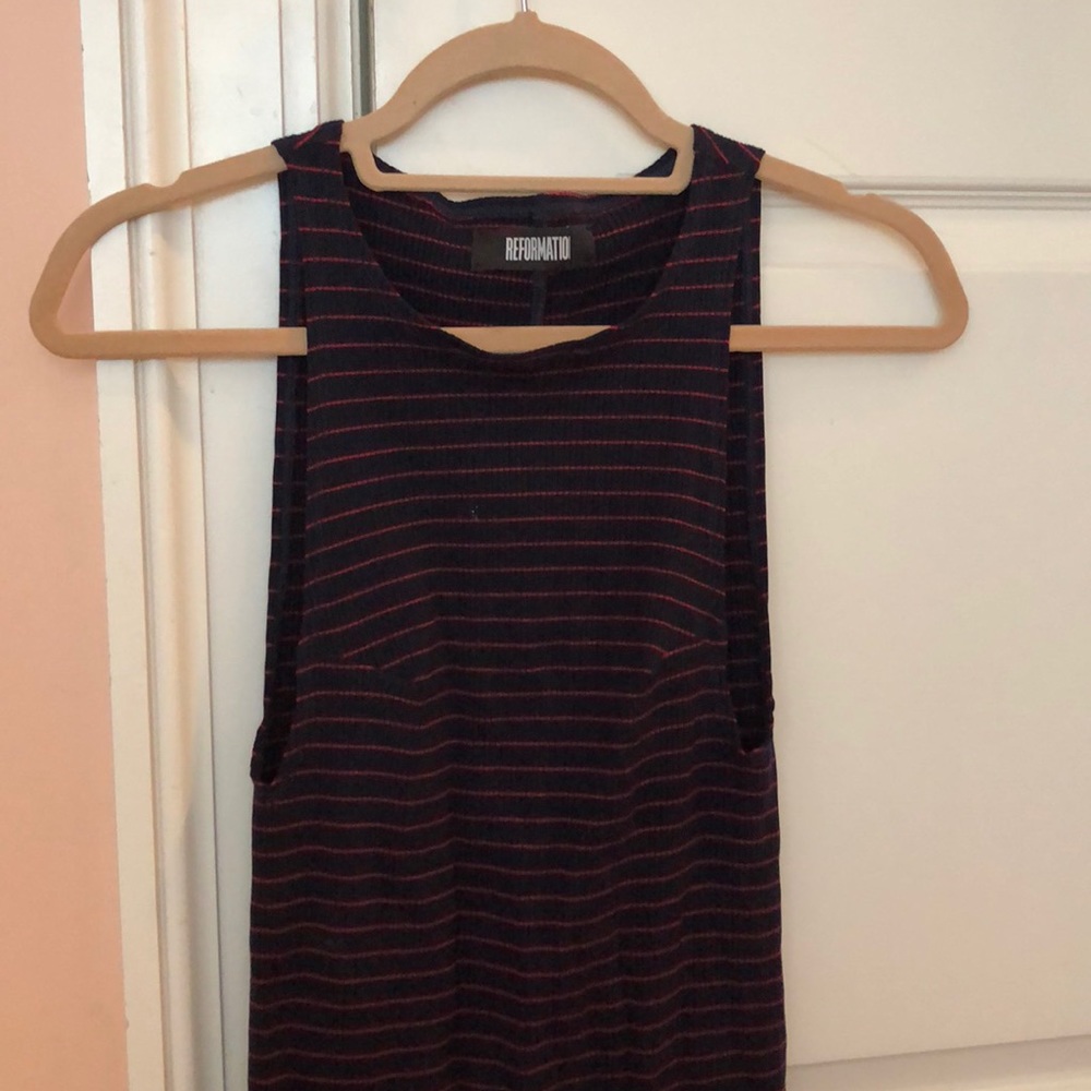 Reformation striped mini dress